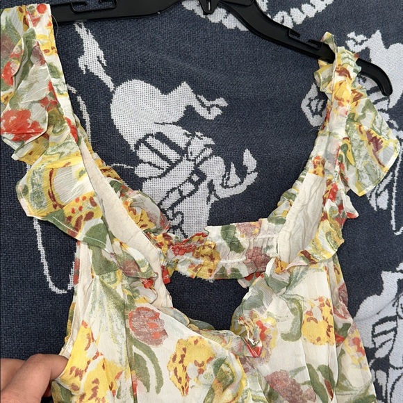 Free People Multicolor Floral Ruffle Blouse - Picture 4 of 5